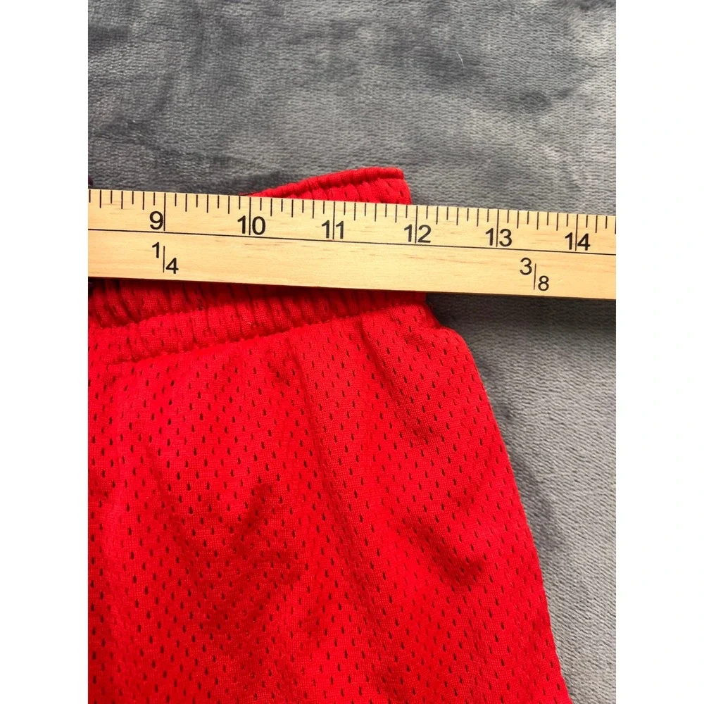 Nike Basketball Shorts‎ Boys Small Red Dri-FIT Mesh Athletic Gym Striped Trim